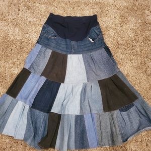 Long maternity jean skirt